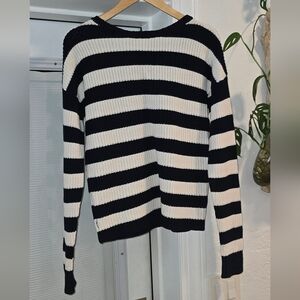Striped Navy and White Women's Sweater